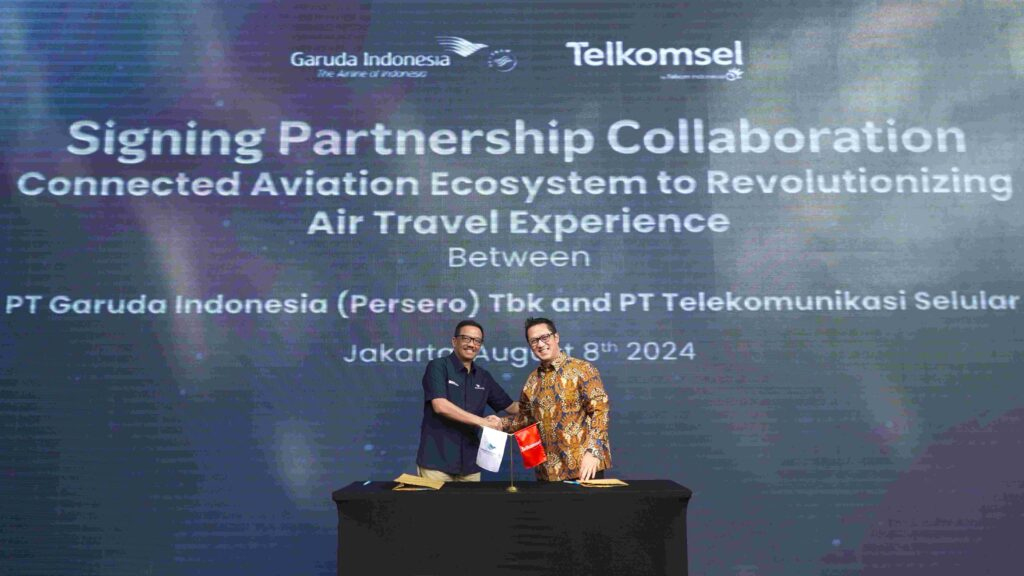 Garuda Indonesia dan Telkomsel Perkuat Sinergi Ekosistem Digital Industri&nbsp;Aviasi